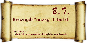 Breznyánszky Tibold névjegykártya
